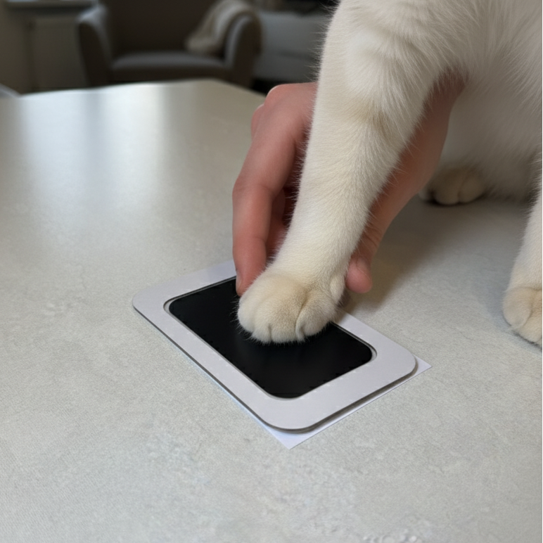 Kit amprentă cu tus pentru pisici