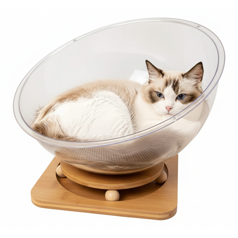 Capsula spatiala – Culcus transparent pentru pisici